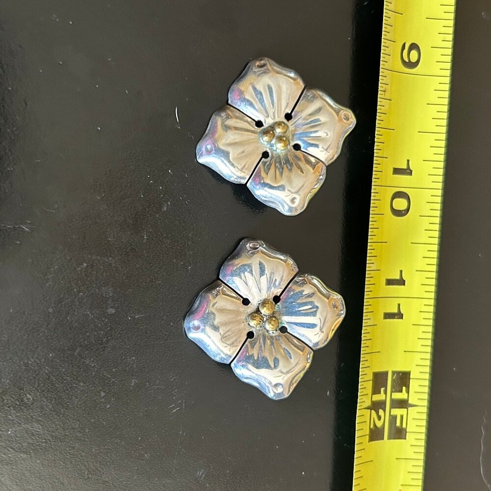 Sterling Silver Poinsettia Earrings